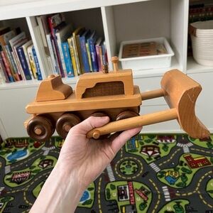 • wooden bulldozer toy •